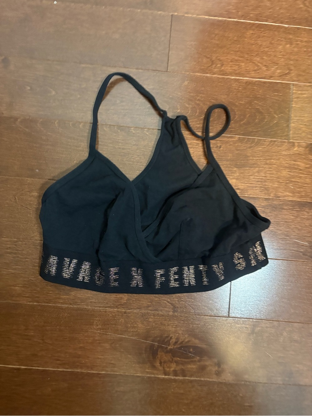 Savage X Fenty Black Logo Elastic Bralette